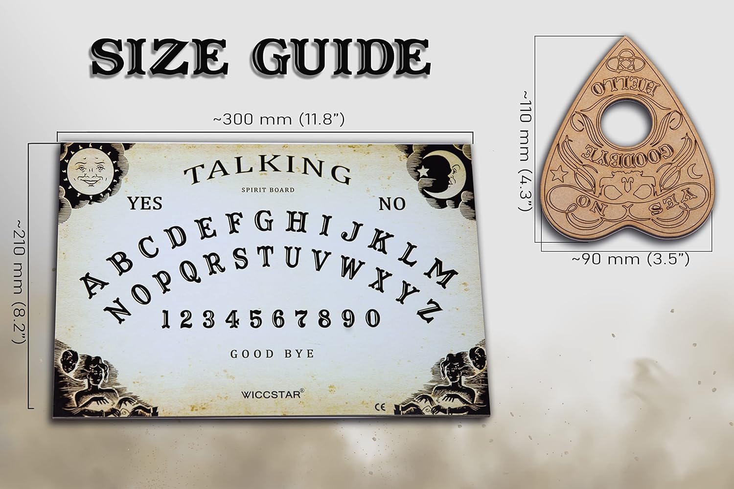 Ouija board with Planchette and Detailed Instructions
