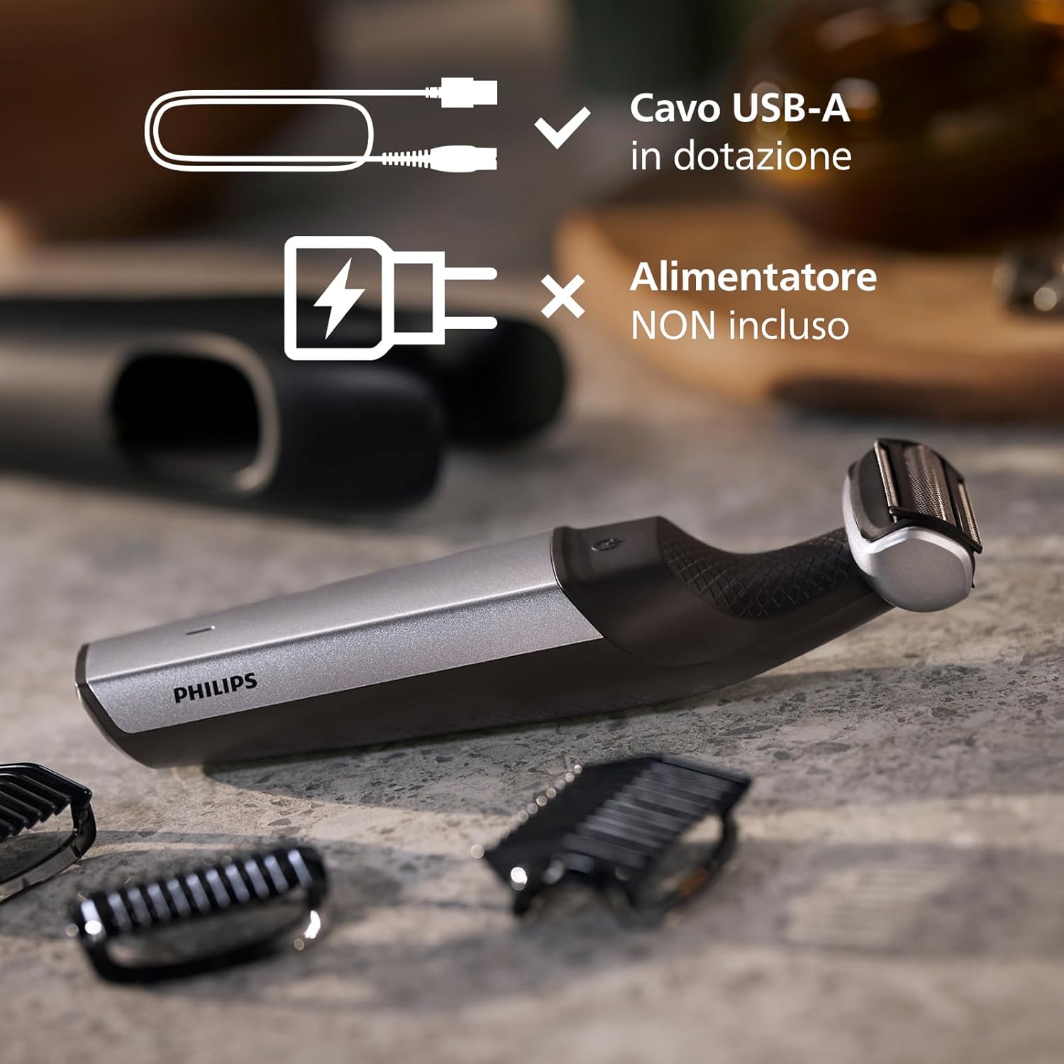 Philips Bodygroom Series 5000 Waterproof bikini and body trimmer, precise and comfortable shaving, complete body care (including back), 60 minutes of autonomy, model BG5021/16