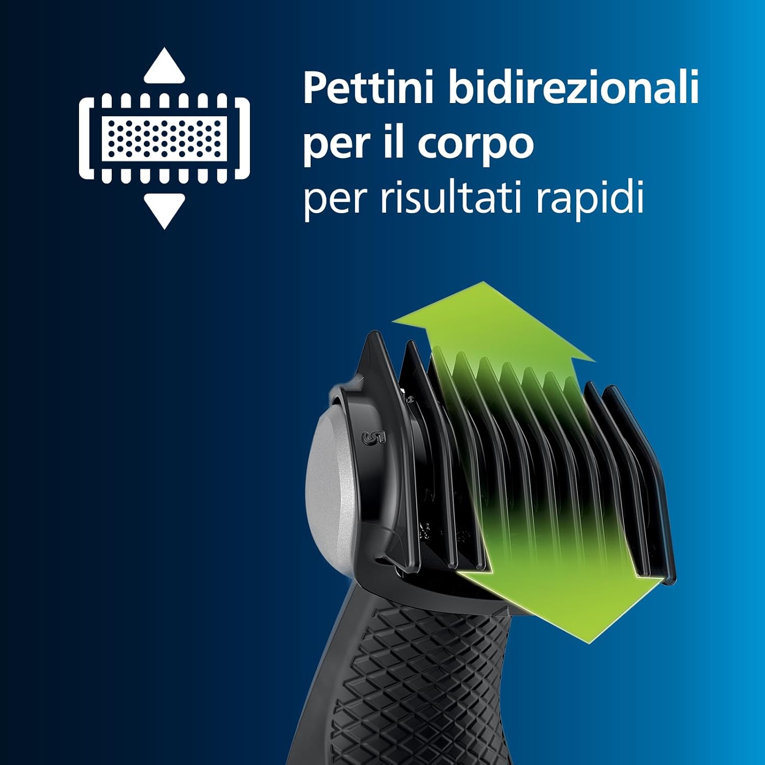 Philips Bodygroom Series 5000 Waterproof bikini and body trimmer, precise and comfortable shaving, complete body care (including back), 60 minutes of autonomy, model BG5021/16
