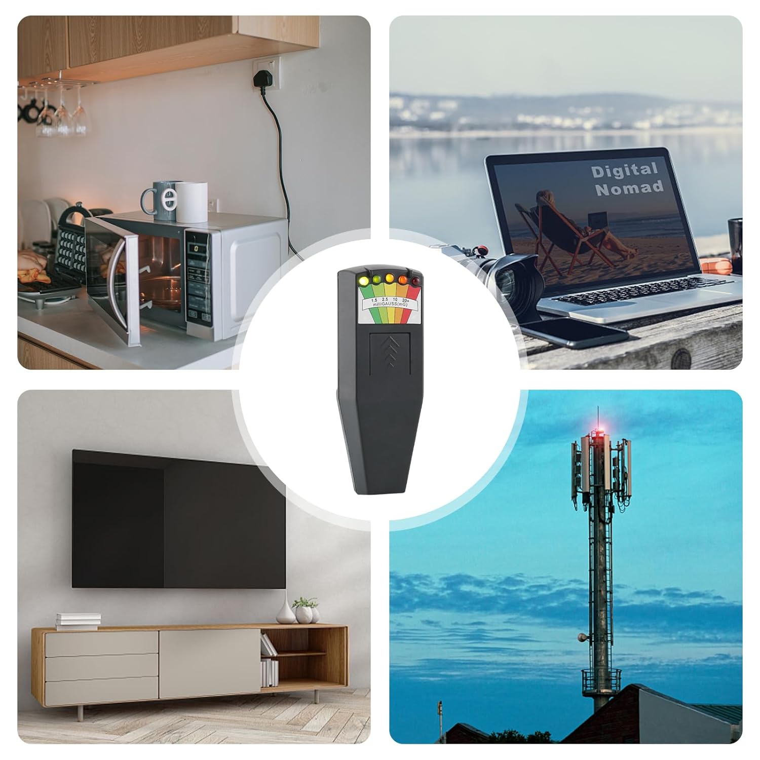 Portable Radiation Detector, K2 EMF, Handheld Radiation Meter, Electromagnetic Devices, Magnetic Field Detector, for EMF (Black)