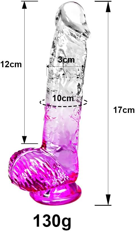 Realistic Transparent Rubber Penis Realistic Dildo Natural Transparent Sex Toy for Women Big Suction Cup,17cm Dildo Tail Man Small Real Thin Dildo with Couples Anal Dildos Men Beginners Brown M