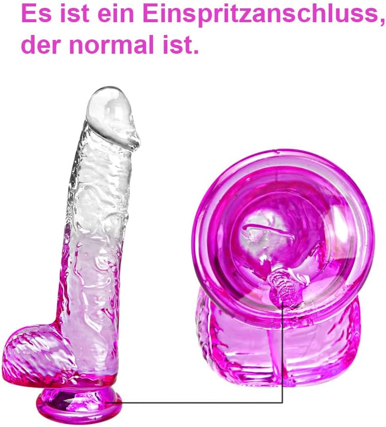 Realistic Transparent Rubber Penis Realistic Dildo Natural Transparent Sex Toy for Women Big Suction Cup,17cm Dildo Tail Man Small Real Thin Dildo with Couples Anal Dildos Men Beginners Brown M