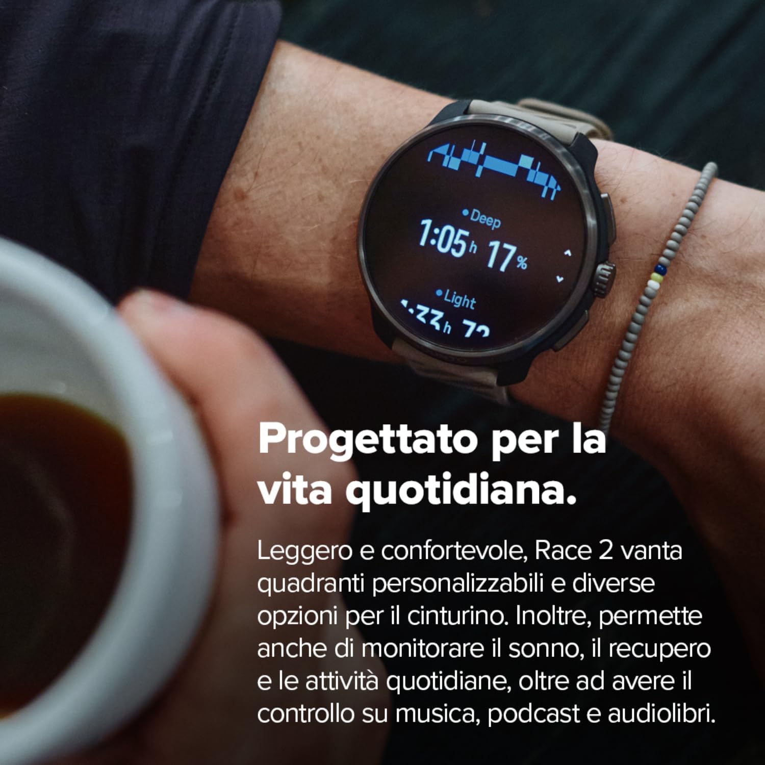 SUUNTO Race 2 GPS Sports Watch, 115+ Sports Modes, Dual-Band GPS, Large AMOLED Display, Up to 16 Days Battery, Global Offline Maps, for Running, Cycling and Outdoor Training Wave Blue