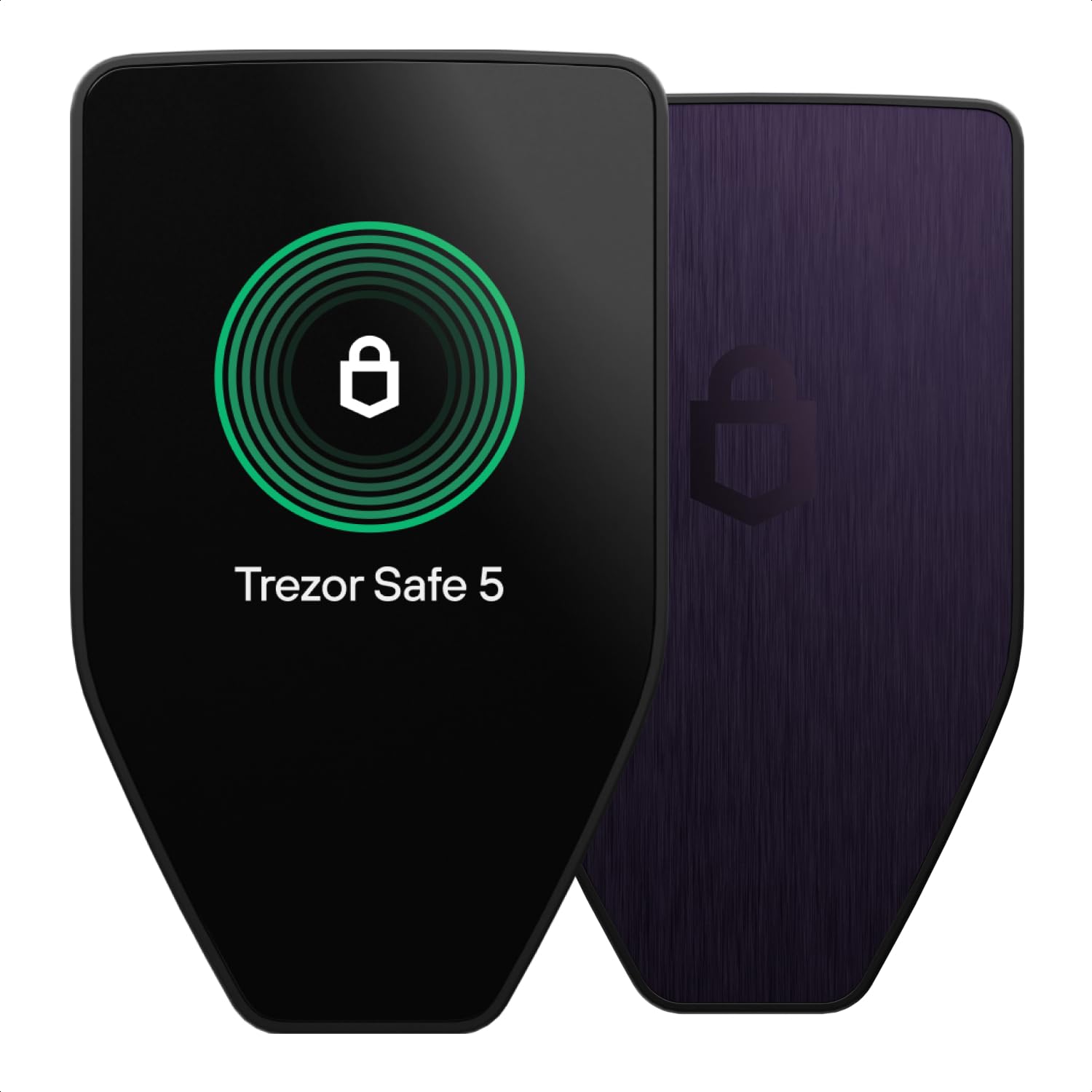 Trezor Safe 5 - Crypto Hardware Wallet with Safe Element and Passphrase, Color Touchscreen, Haptic Feedback, Bitcoin Protection, Compatible with Thousands of Coins and Tokens (Violet Ore).