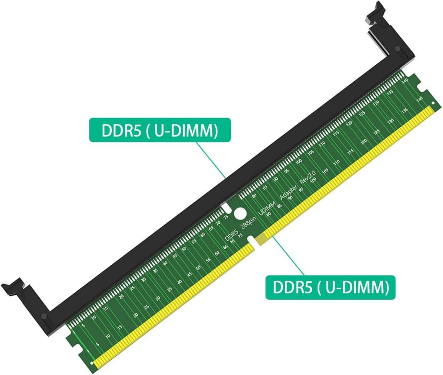 UncleS DDR5 DIMM 288Pin to OS Slot Adapter Memory Card Module Caps Board with Short Latches Computer Hardware Component