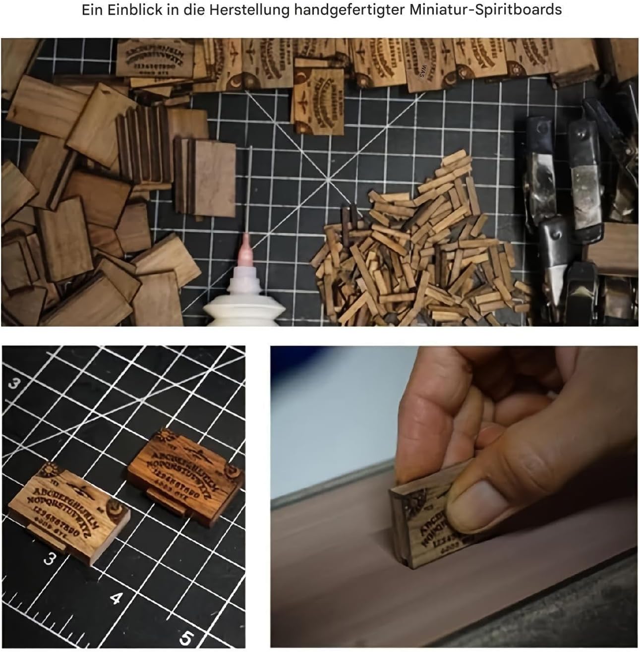 Wooden Ouija Board Miniatures - Small Spirit Talking Decoration Planchette Set Small Witchcraft Divination, Detailed Wooden Carving with Numbers Letters | Witches Game For Collectors And Users