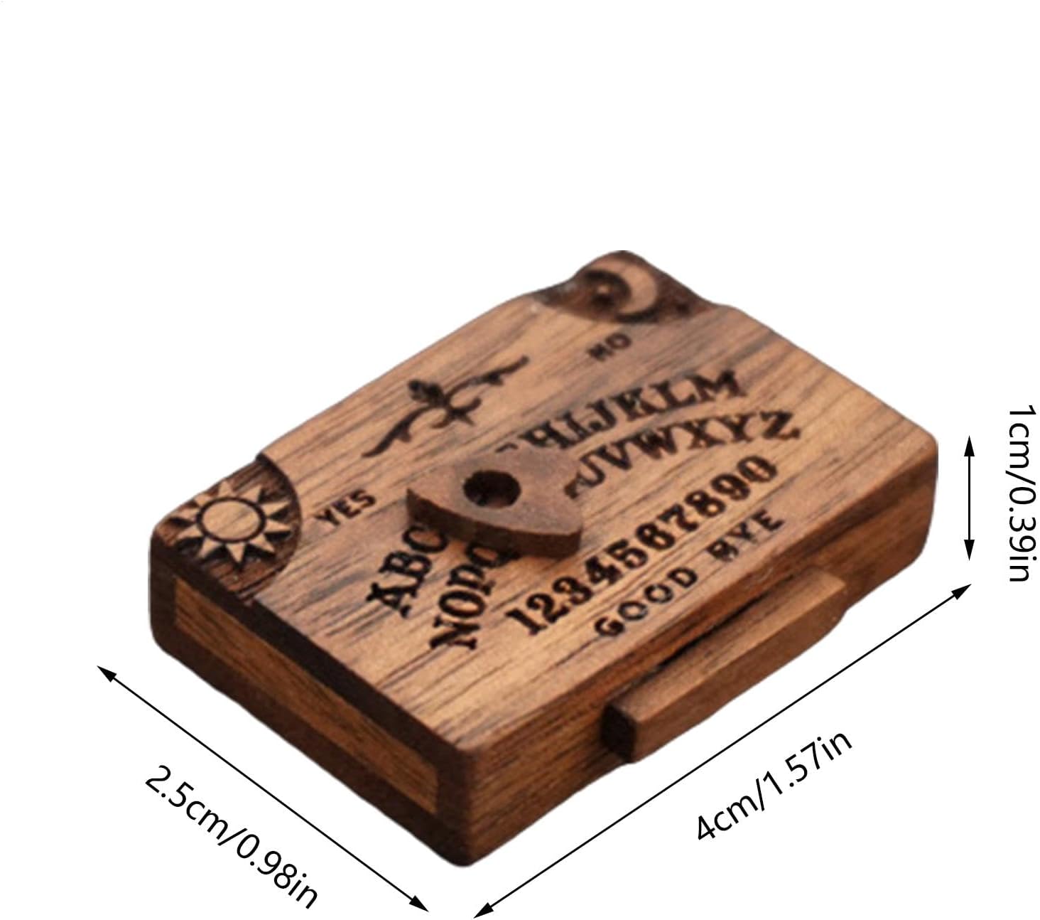 Wooden Spirit Board | Talking board with drawer | Wooden Miniature Ouija Board Set | Spirit Board alphabet Halloween | Portable Wooden Spiritual Board | Miniature model in