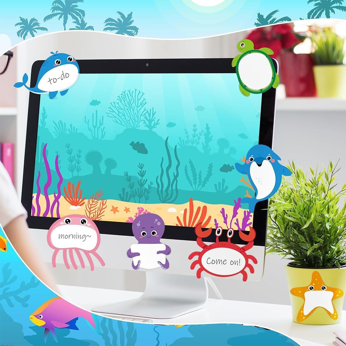 12Pack 360 Small for Kids, Cartoon Animal Stickers, Cute Mini Stickers, Animal Shaped Sticky Pad, School Notes, Office Notes, Gifts for Kids
