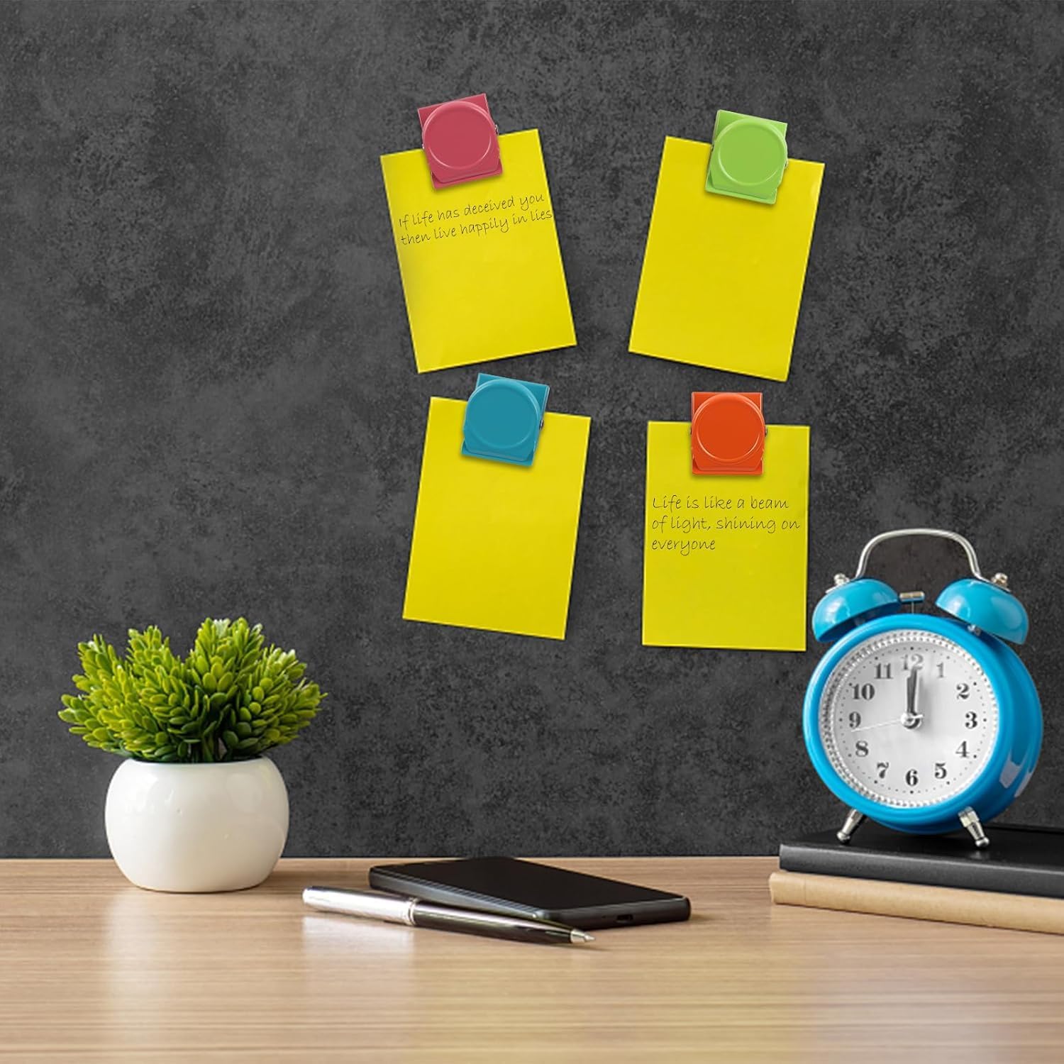 20pcs Magnetic Clips, Magnetic Metal Clips, Refrigerator Magnet, Magnetic Whiteboard Clips Reminder Metal Clips for Home Office and School (5 Colors)