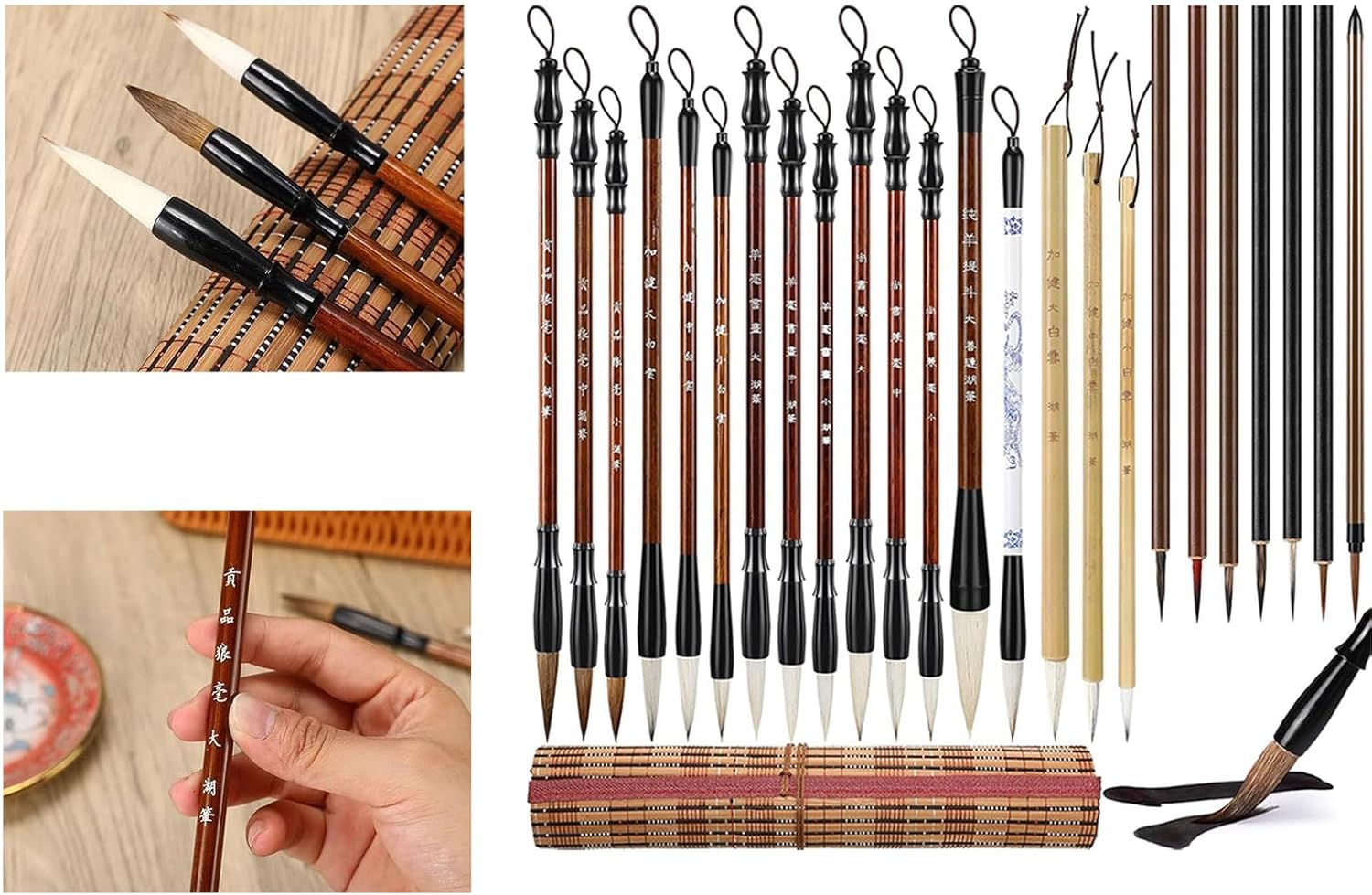 24Pcs Professional Chinese Painting Brush Watercolor Brush for Beginner Adult Student Antithetical Couplet Writing