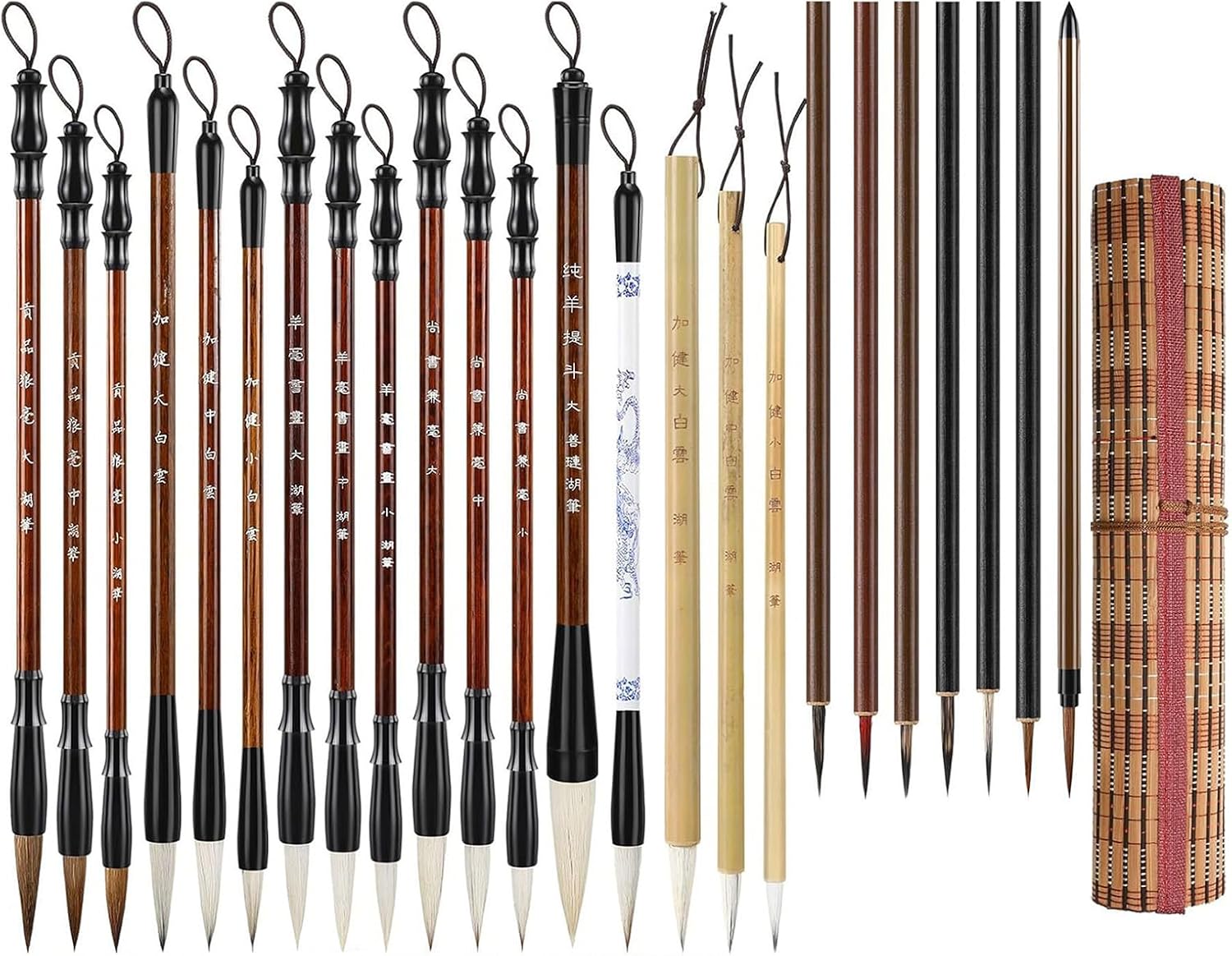 24Pcs Professional Chinese Painting Brush Watercolor Brush for Beginner Adult Student Antithetical Couplet Writing
