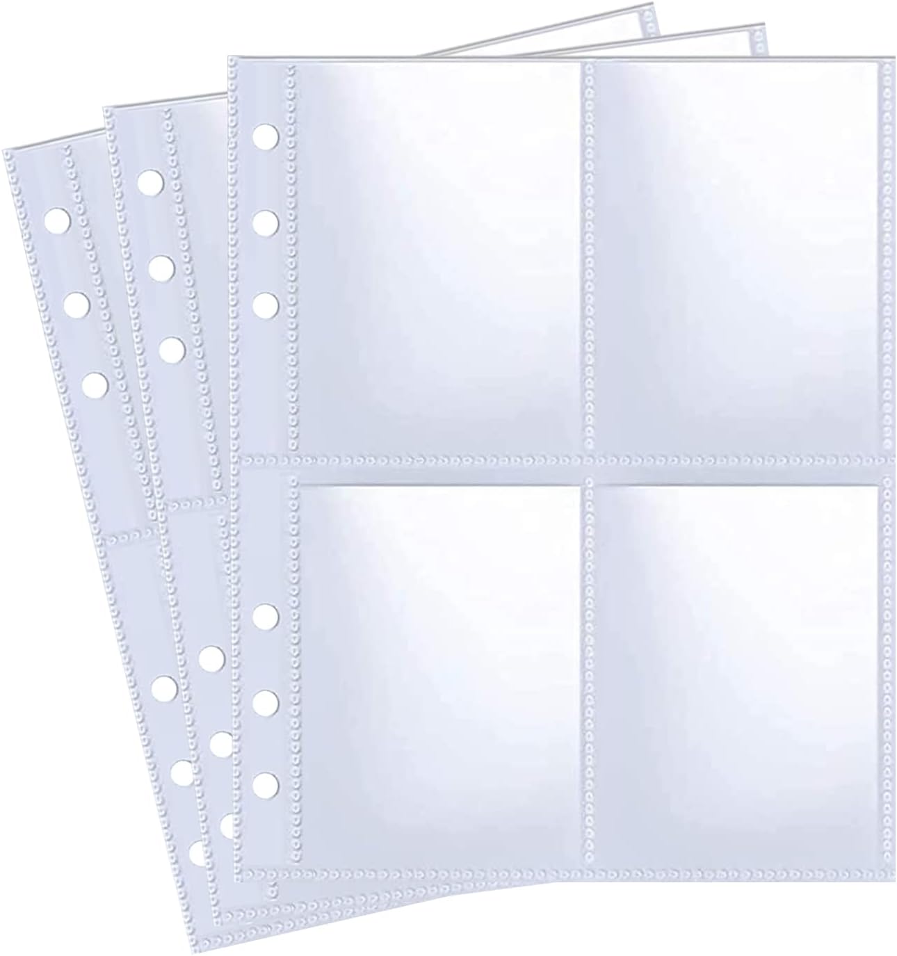 30 Pack 240 Pockets 2.5x3.5" Passport Photos for A5 6 Ring Binder, K-pop Passport Photos, 4 Pocket Double Sided Photo Pages, Top Loading Sheet Protector for Trading Cards Transparent - 6.3 x 8.9 cm