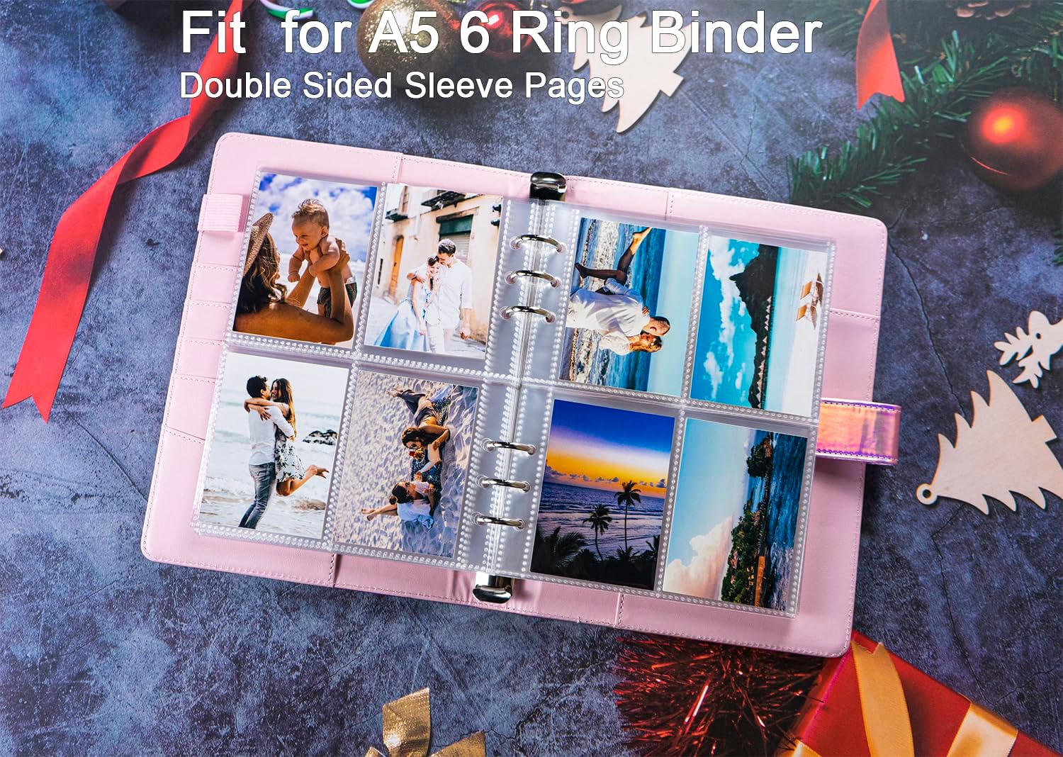 30 Pack 240 Pockets 2.5x3.5" Passport Photos for A5 6 Ring Binder, K-pop Passport Photos, 4 Pocket Double Sided Photo Pages, Top Loading Sheet Protector for Trading Cards Transparent - 6.3 x 8.9 cm