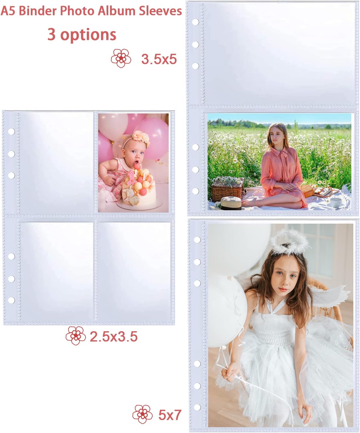 30 Pack 240 Pockets 2.5x3.5" Passport Photos for A5 6 Ring Binder, K-pop Passport Photos, 4 Pocket Double Sided Photo Pages, Top Loading Sheet Protector for Trading Cards Transparent - 6.3 x 8.9 cm