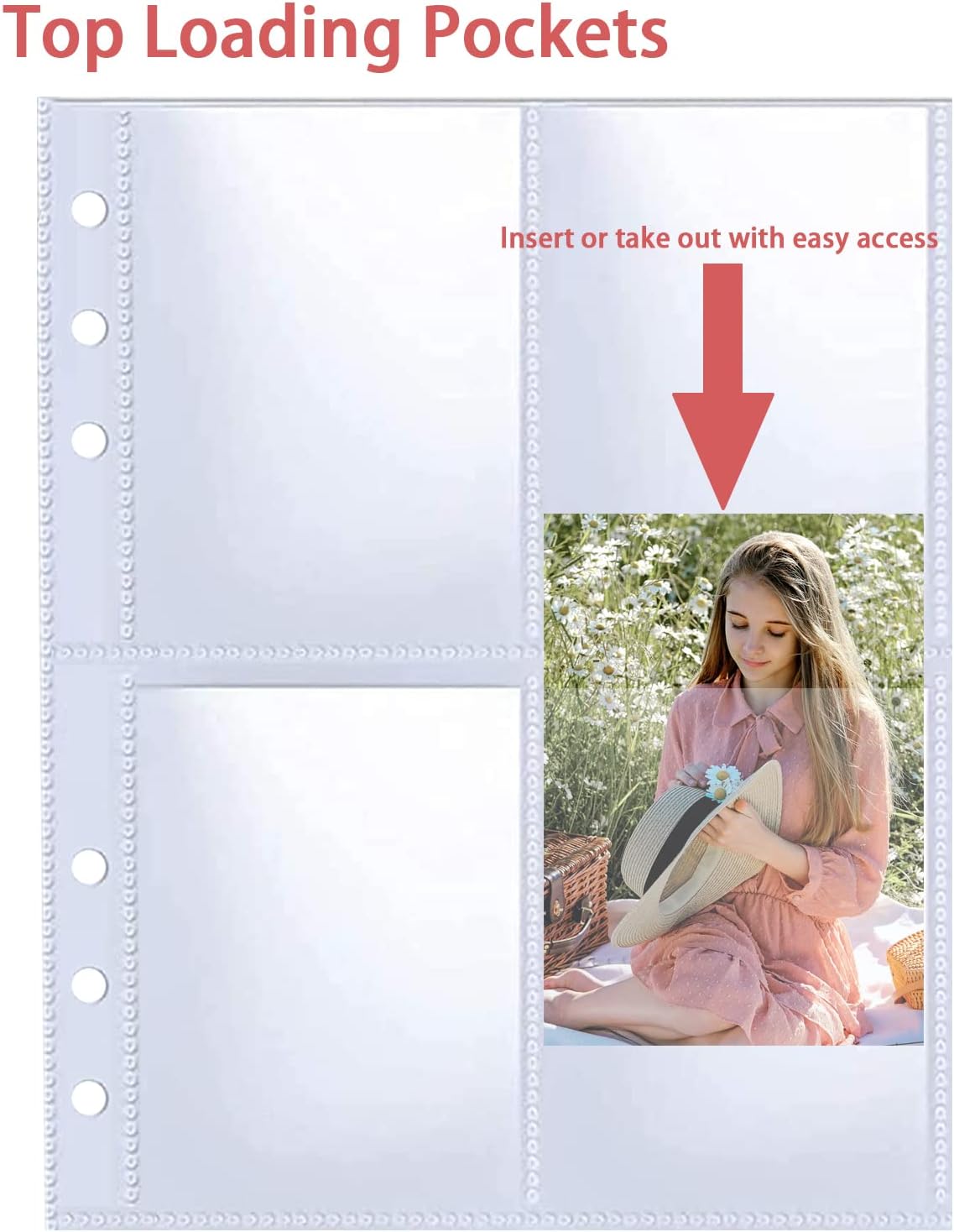 30 Pack 240 Pockets 2.5x3.5" Passport Photos for A5 6 Ring Binder, K-pop Passport Photos, 4 Pocket Double Sided Photo Pages, Top Loading Sheet Protector for Trading Cards Transparent - 6.3 x 8.9 cm
