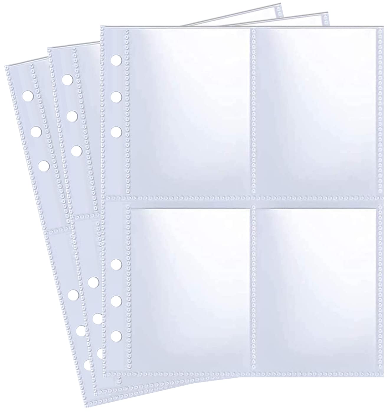30 Pack 240 Pockets 2.5x3.5" Passport Photos for A5 6 Ring Binder, K-pop Passport Photos, 4 Pocket Double Sided Photo Pages, Top Loading Sheet Protector for Trading Cards Transparent - 6.3 x 8.9 cm