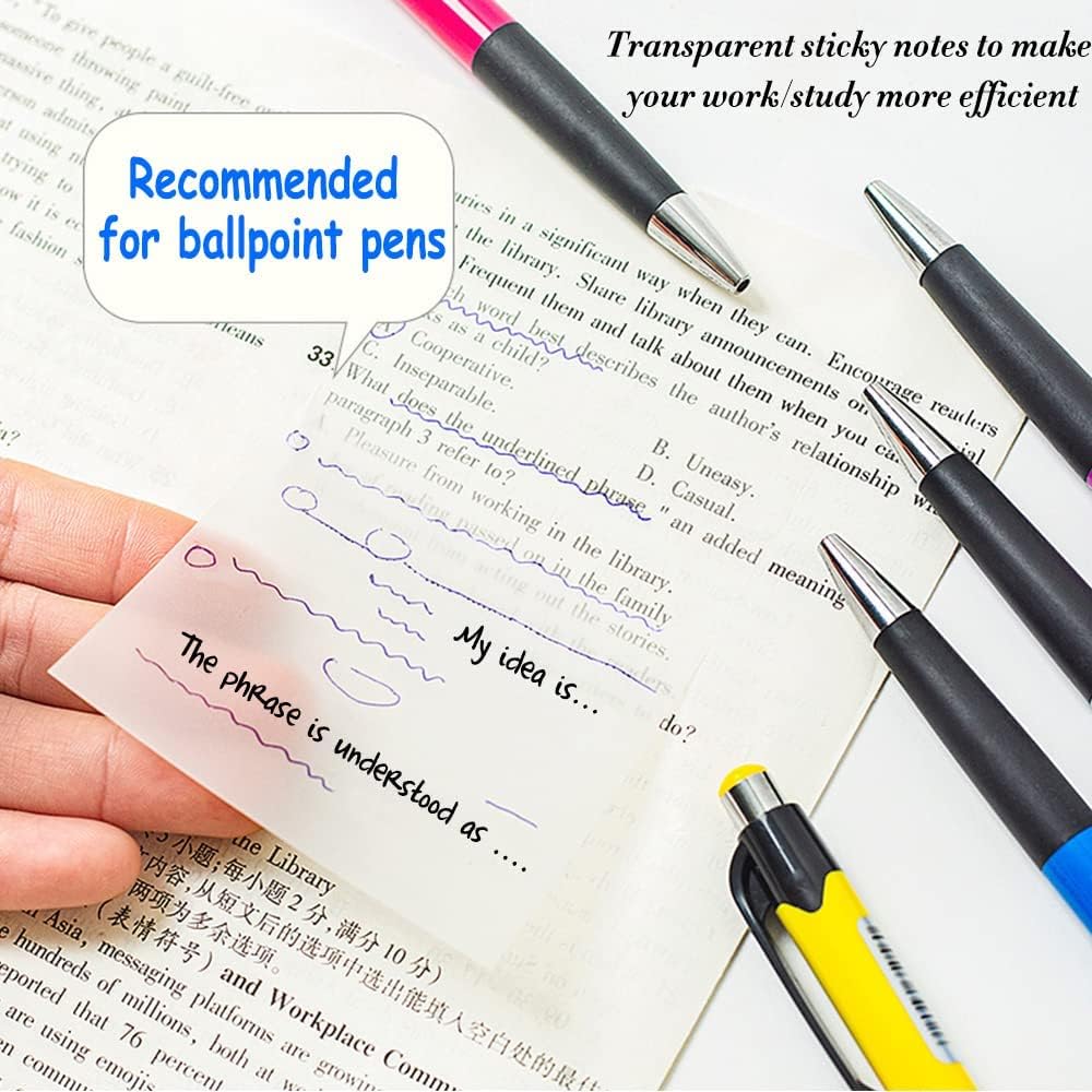 300 Pcs Notepads, Transparent Adhesive Notes, 300.00 Morandi
