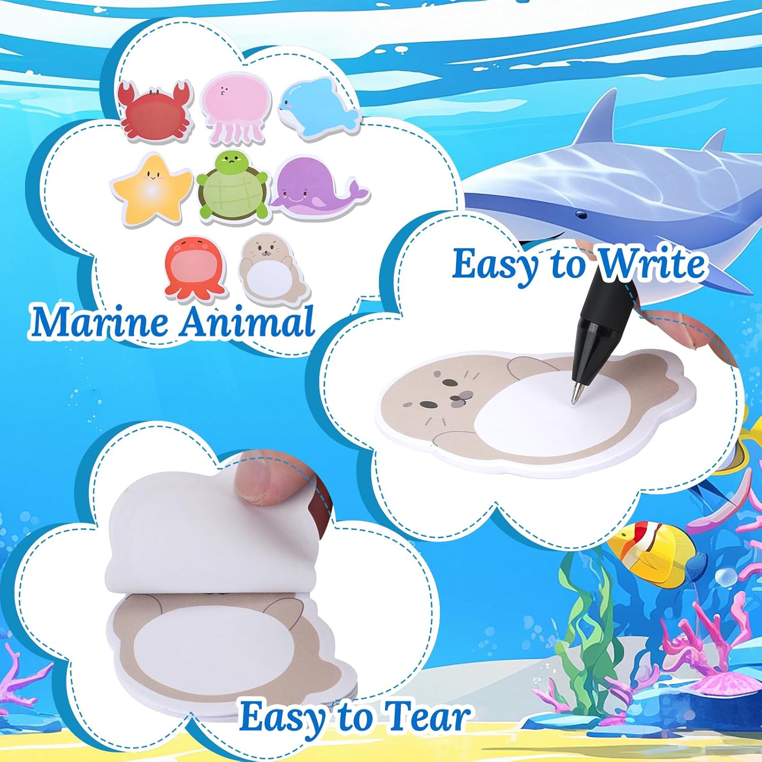 40 Pack Sticky Note, Cute Animal Note Set for Kids Students, Mini Party Bag Fillers for School Class Office Supplies Gifts