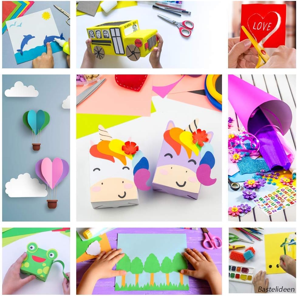 50 sheets of colored paper A3 CARDBOARD - 220 g set 10 colors - thick paper, colored sheets - children's cardboard, DIY sheets, cardboard accessories - gift photo albums - MADE IN GERMANY
