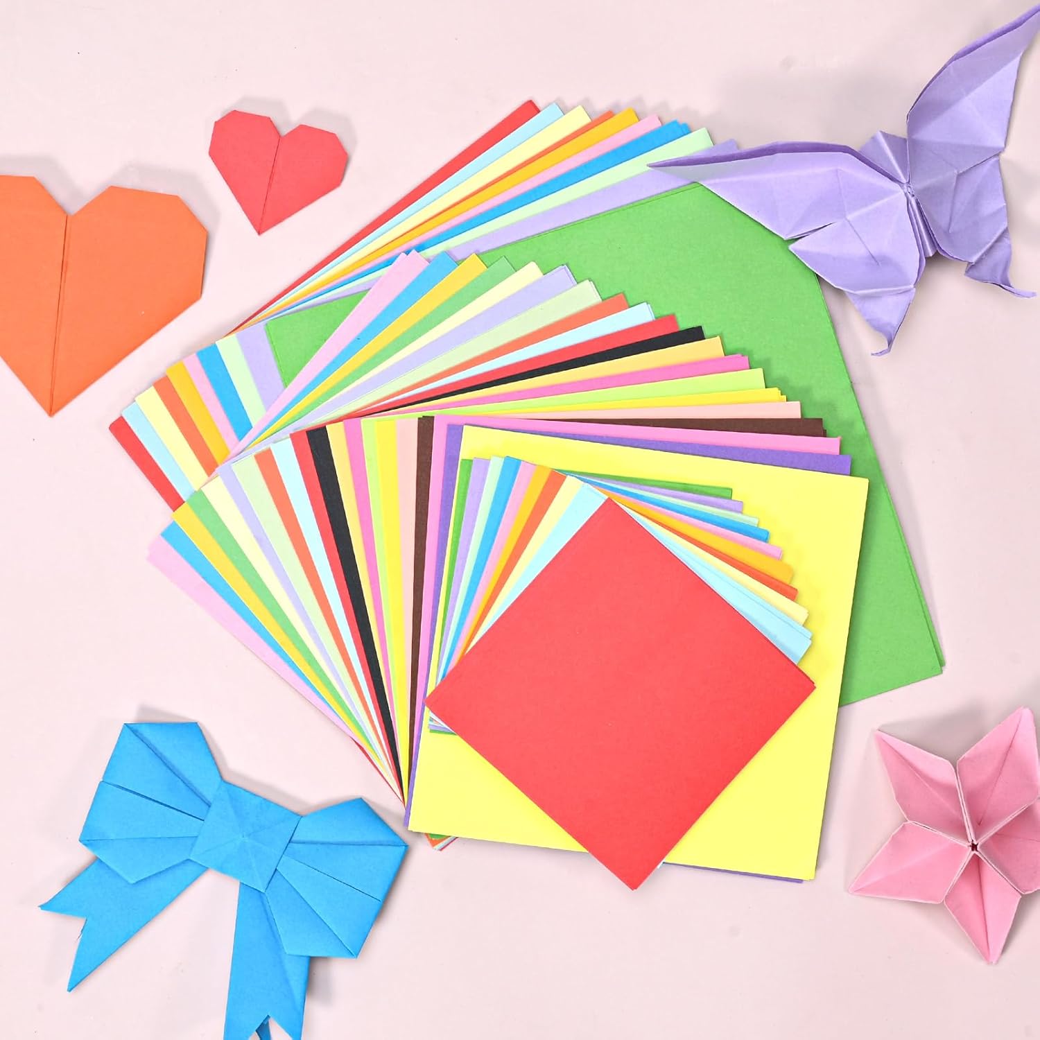 600 Sheets Origami Paper in 20 Colors, 20 x 20 cm, 15 x 15 cm, 10 x 10 cm, Square Folding Paper, Colorful Double Sided Paper Set for DIY Origami Crafts