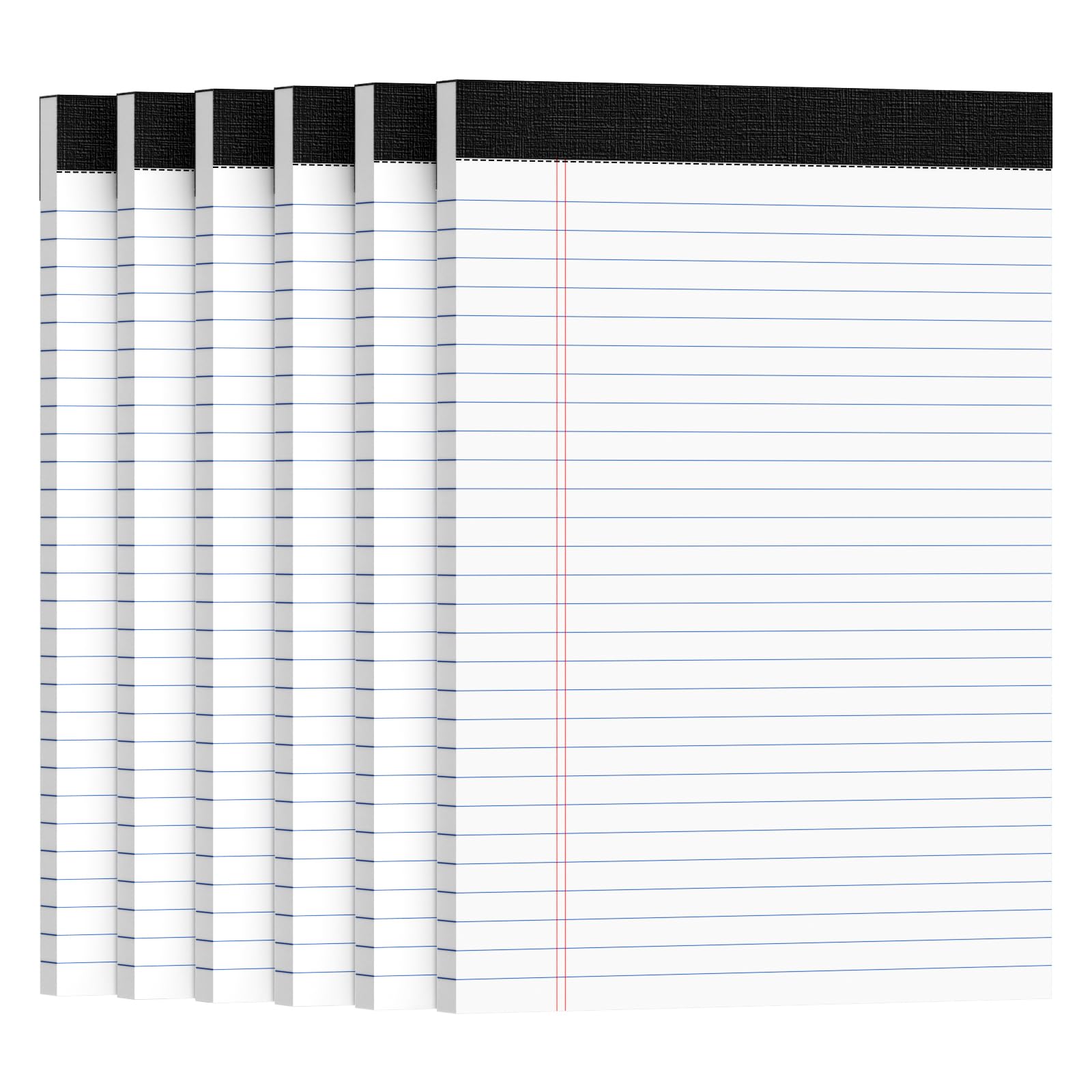 6pcs Legal Pads 8.5 x 11, Note Pads, College Ruled Notebook, White Note Pads, Writing Pads, Notepads 8.5 x 11, Memo Pad Paper Pads Perforated, Ruled Line Notebooks for Work, School, Office White-6