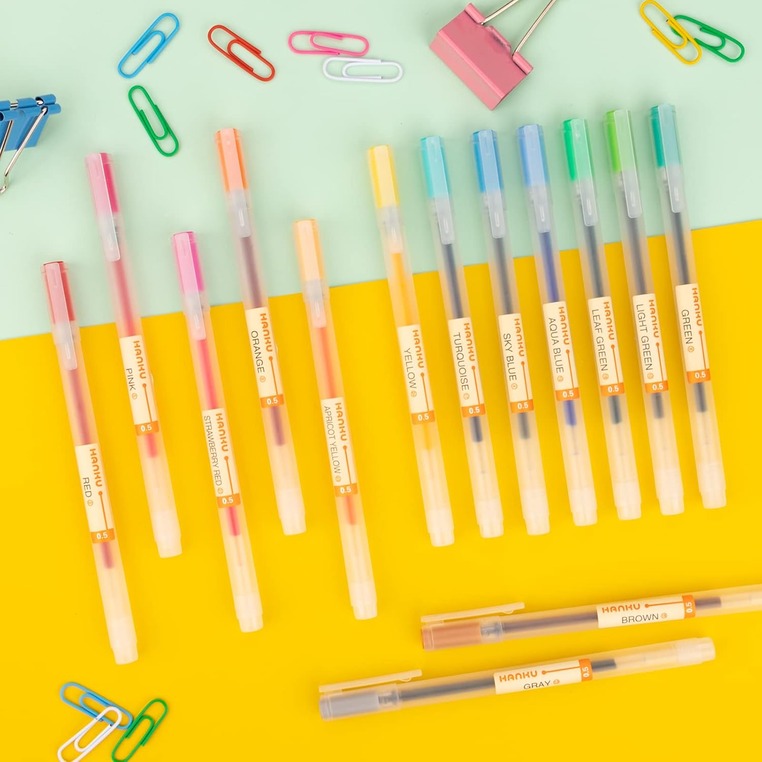 ABEIER Colored Gel Pens Set, 0.5mm 24 Refills for Adults for Coloring Drawing Books, Graffitti, Sketch Books, Diary Decoration 24 Color
