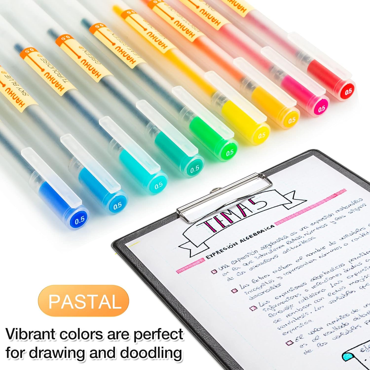 ABEIER Colored Gel Pens Set, 0.5mm 24 Refills for Adults for Coloring Drawing Books, Graffitti, Sketch Books, Diary Decoration 24 Color