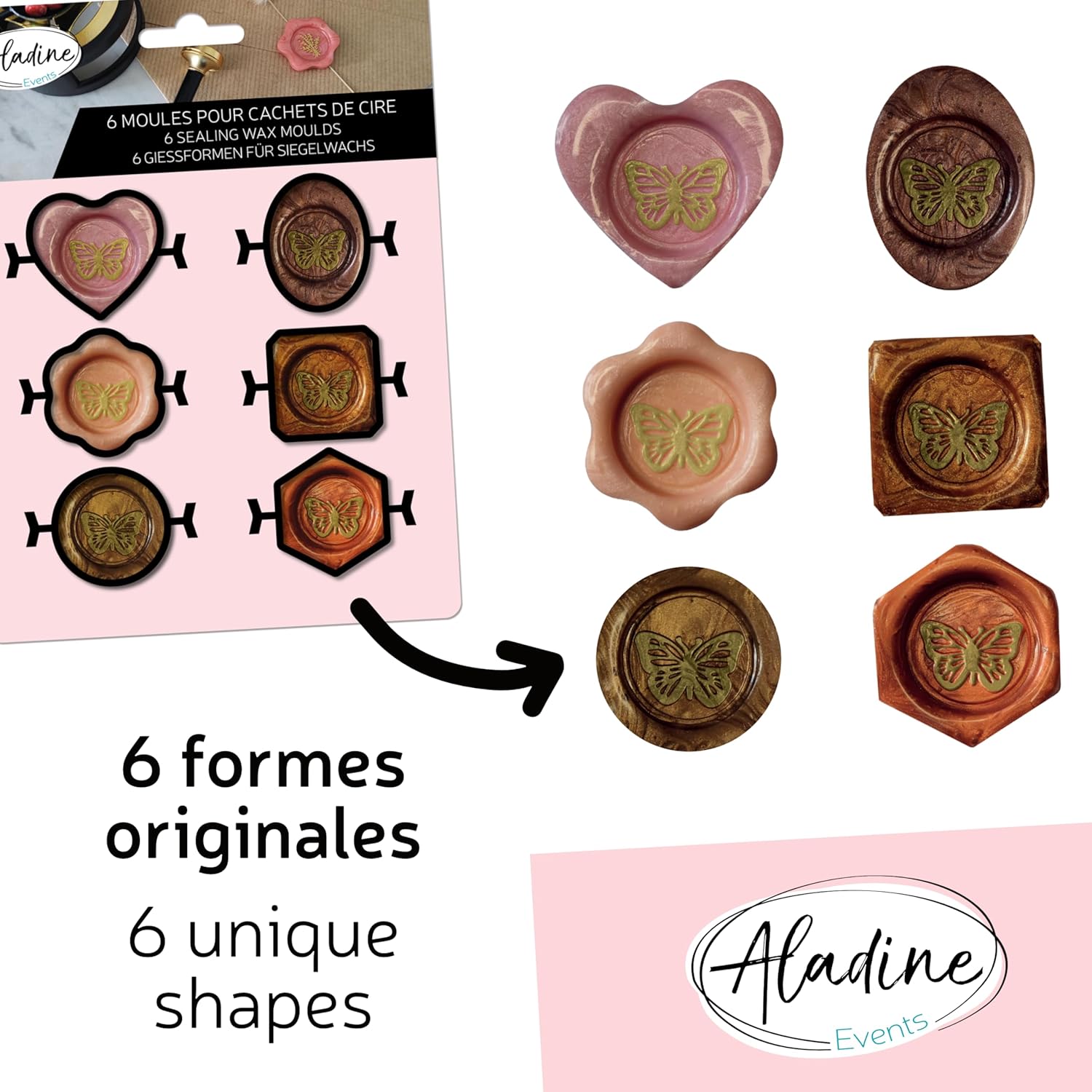 Aladine - 6 wax stamp molds