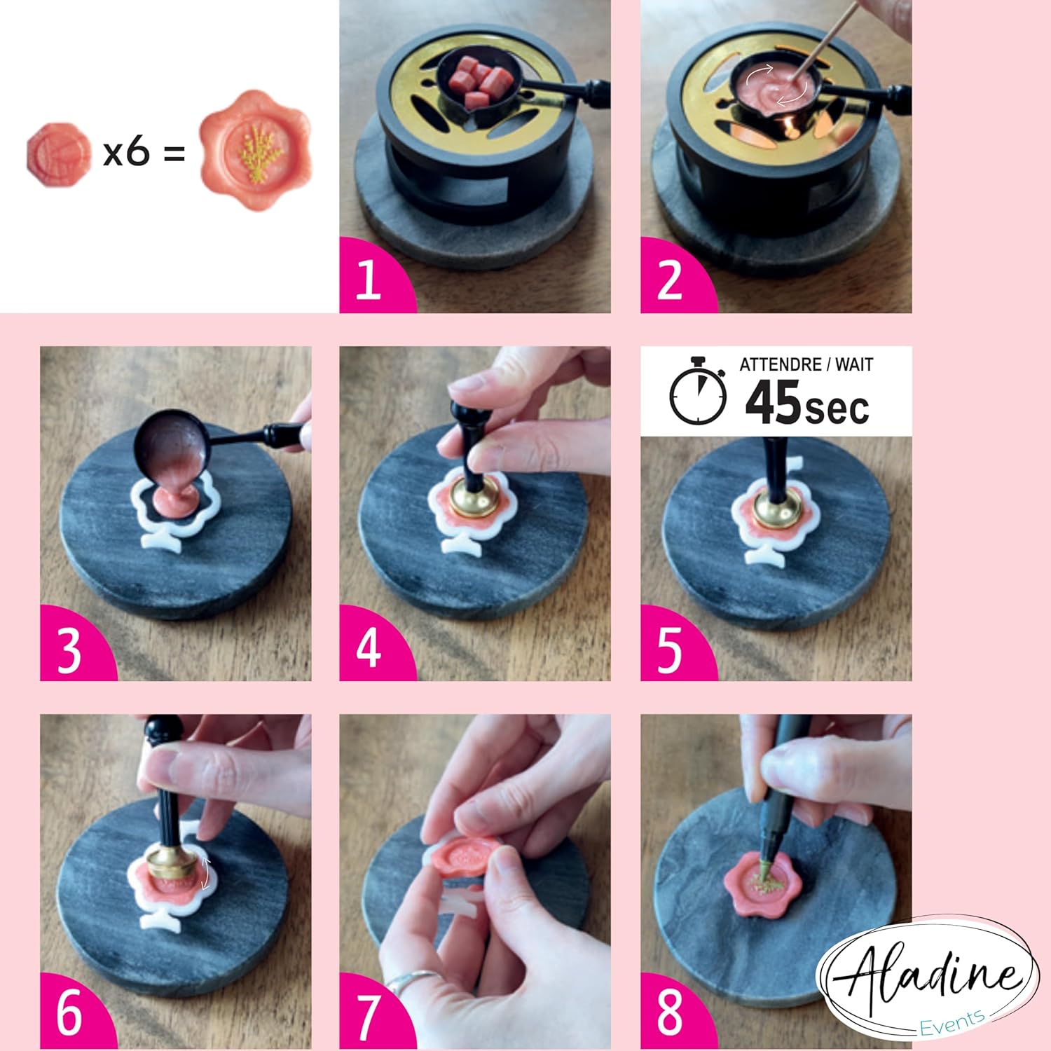 Aladine - 6 wax stamp molds