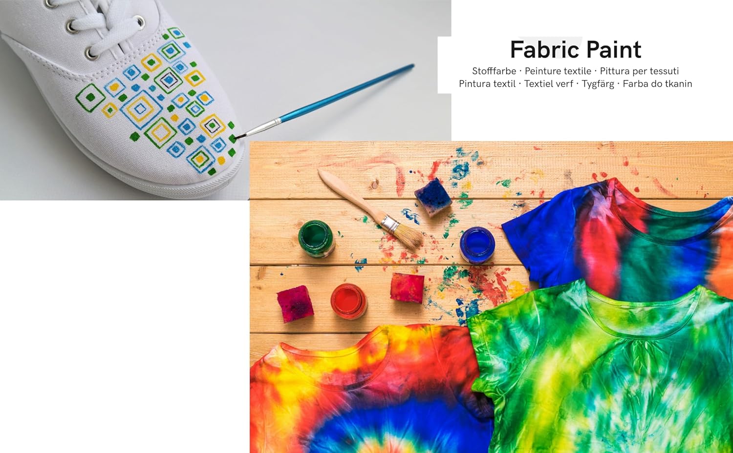 Artme Set of fabric dyes 20 colors 20 ml x20 - Washable Fabric paint x 20