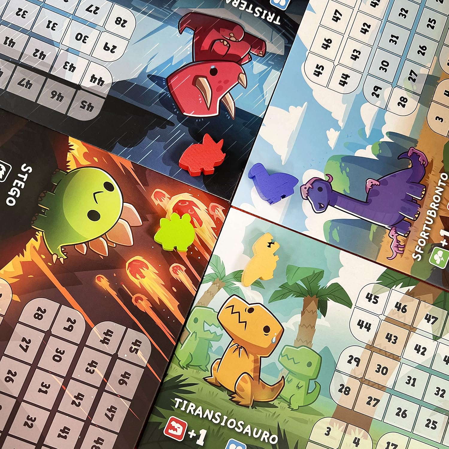 Asmodee - Happy Little Dinosaurs, Board Game, Playing Cards, 2-4 Players, 8+ Years, 30-60 Min, Italian Single Edition