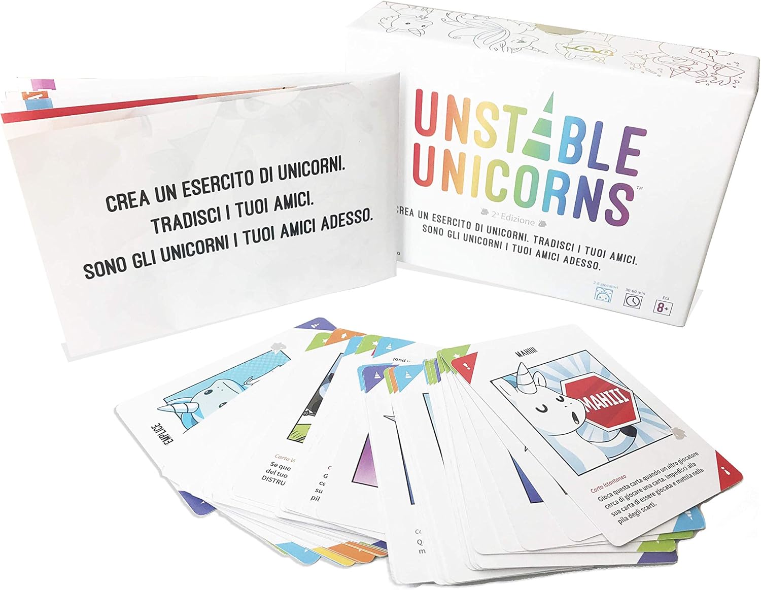 Asmodee Unstable Unicorns Board Game Italian Edition (8567 Italy) & Italy Here To Slay, Card Game, From The Creators Of Unstable Unicorns, Italian Edition, 8568