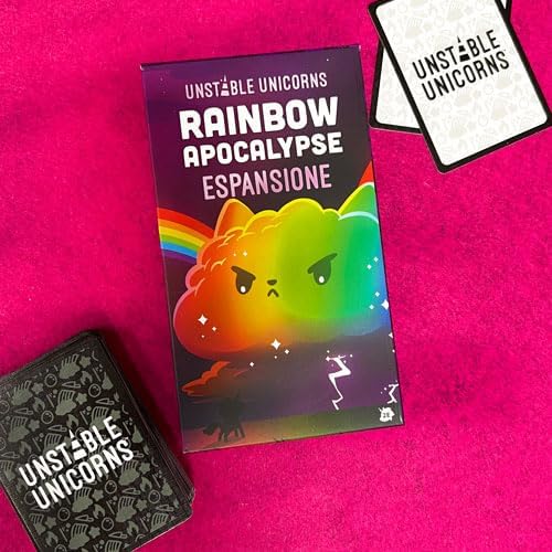 Asmodee, Unstable Unicorns: Rainbow Apocalypse, Board Game Expansion, Italian Edition