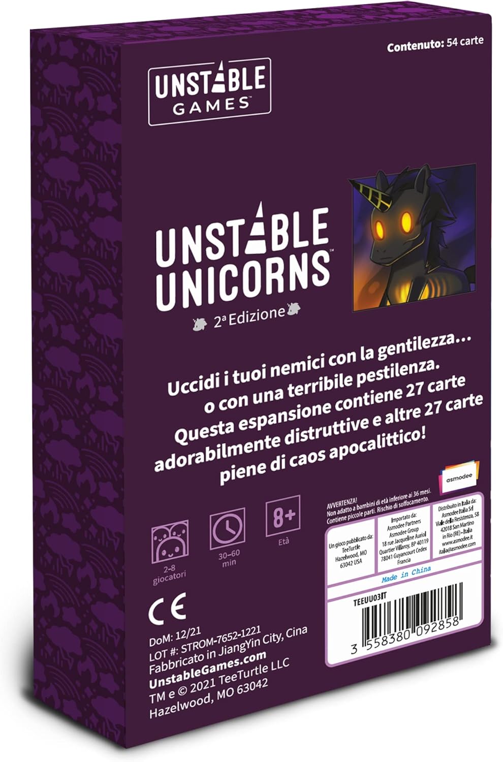 Asmodee, Unstable Unicorns: Rainbow Apocalypse, Board Game Expansion, Italian Edition