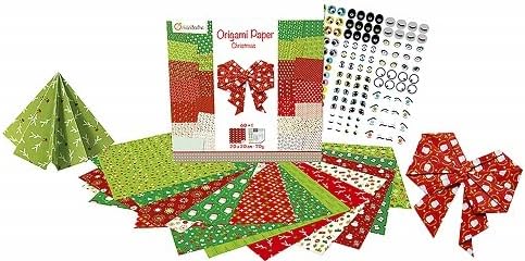 Avenue Mandarine OR506C - Pack of 60 origami sheets 20x20 cm 70g (30 motifs x 2 sheets) and a sheet of stickers included, Christmas 2