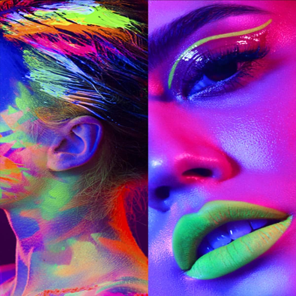Beauty Searcher Neon Liquid Eyeliner Set, 12 Colors UV Glow Matte Eyeliner, Waterproof and Smudge-Proof, Long Lasting, Fluorescent Makeup for Body and Face Neon, Fluorescent