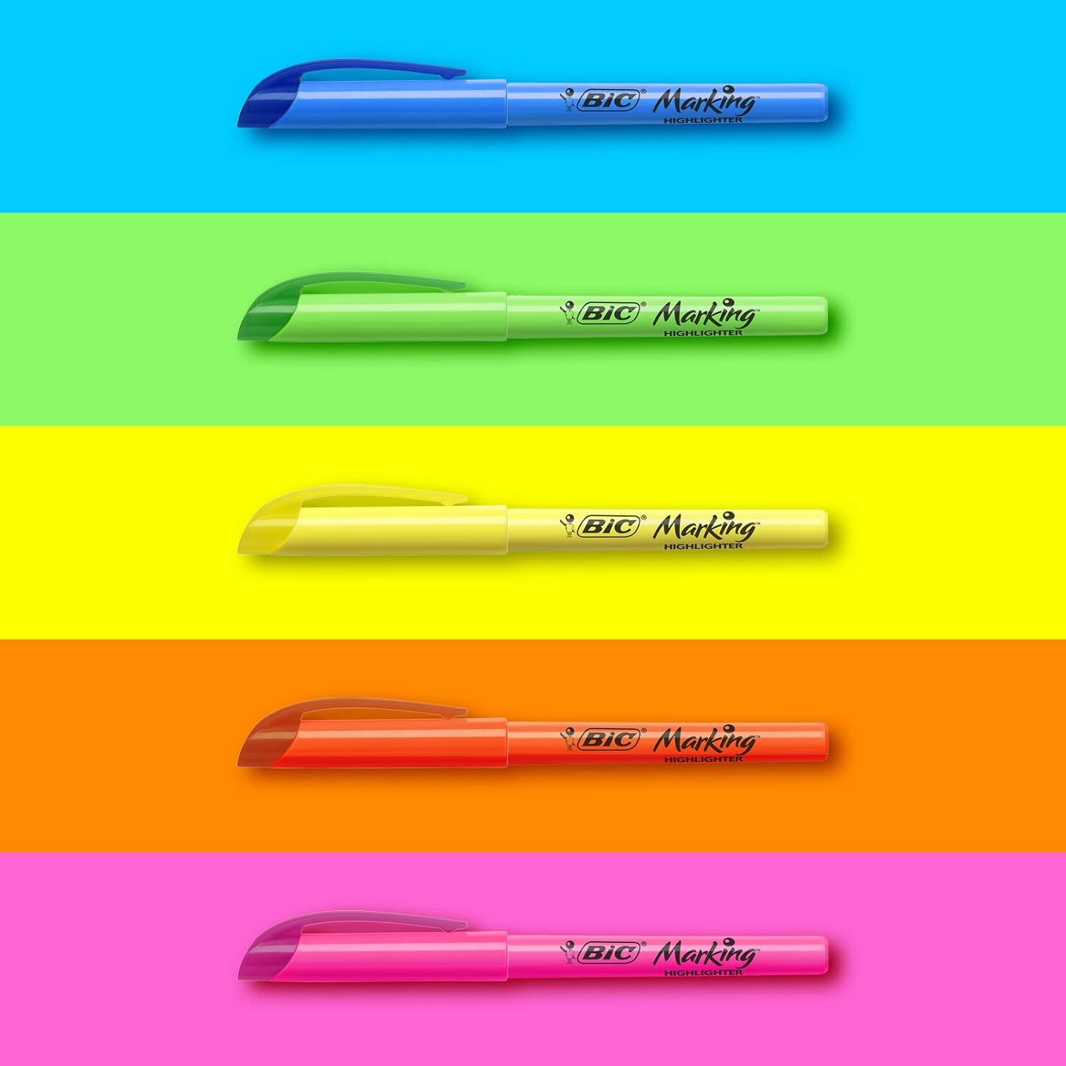 Bic Brite Liner - Highlighter, pack of 5, assorted colours