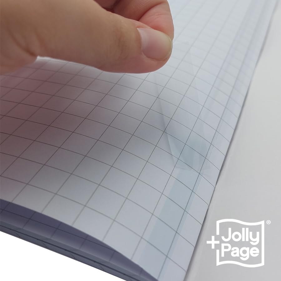 Blasetti - 10 Maxi PPL One Color notebooks with Jolly Page. 80g paper, 80 sides + flyleaf, polypropylene cover - 1R ruling, Ruled for middle school or high school