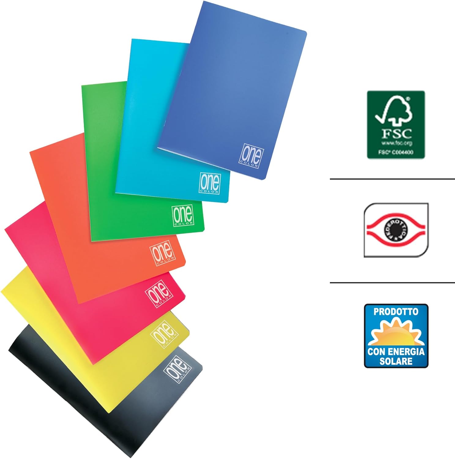 Blasetti - 10 Maxi PPL One Color notebooks with Jolly Page. 80g paper, 80 sides + flyleaf, polypropylene cover - 1R ruling, Ruled for middle school or high school