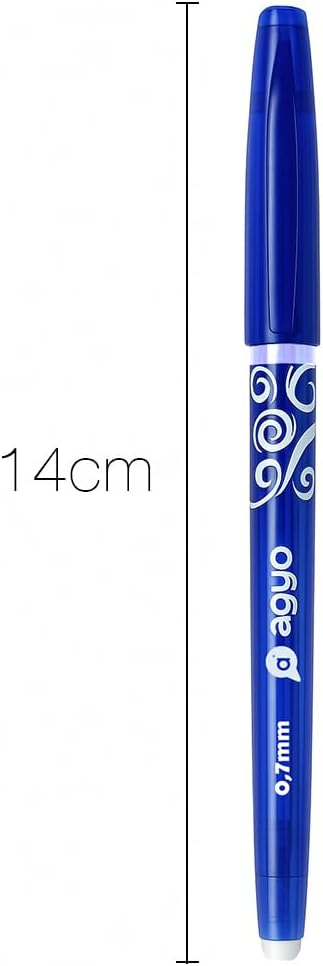 Blue Erasable Gel Pens 0.7mm - Pack of 3, Thermosensitive Write-Erase-Rewrite Ink, Pocket-Saving Clip, Ergonomic Grip, Quick Drying