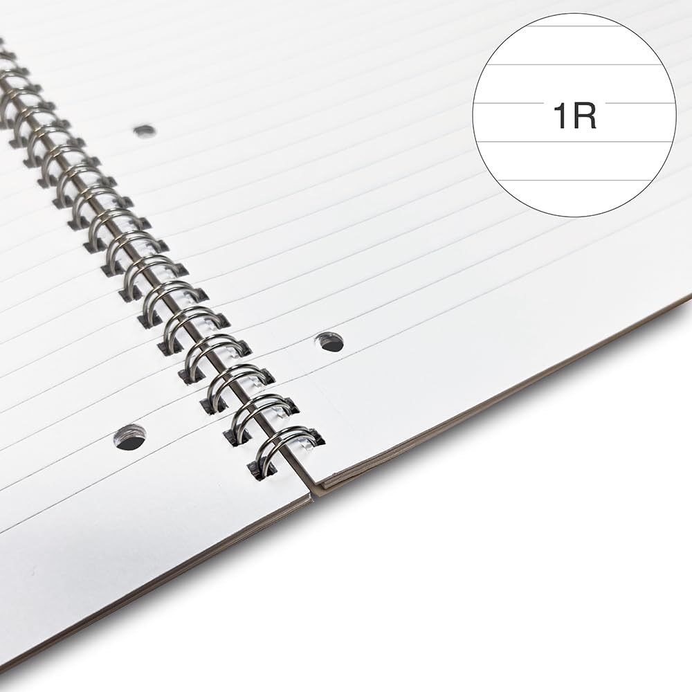 BM BeMore - Maxi Color Spiral Pad 0105349 – 60 Sheets – Spiral Pad with Holes – A4 Format – Ruled 1R – Ruled without margins – Paper 90 g/m2 – 8 Assorted Colors – Pack of 5 Pieces Ruled without Margins Ruled 1R
