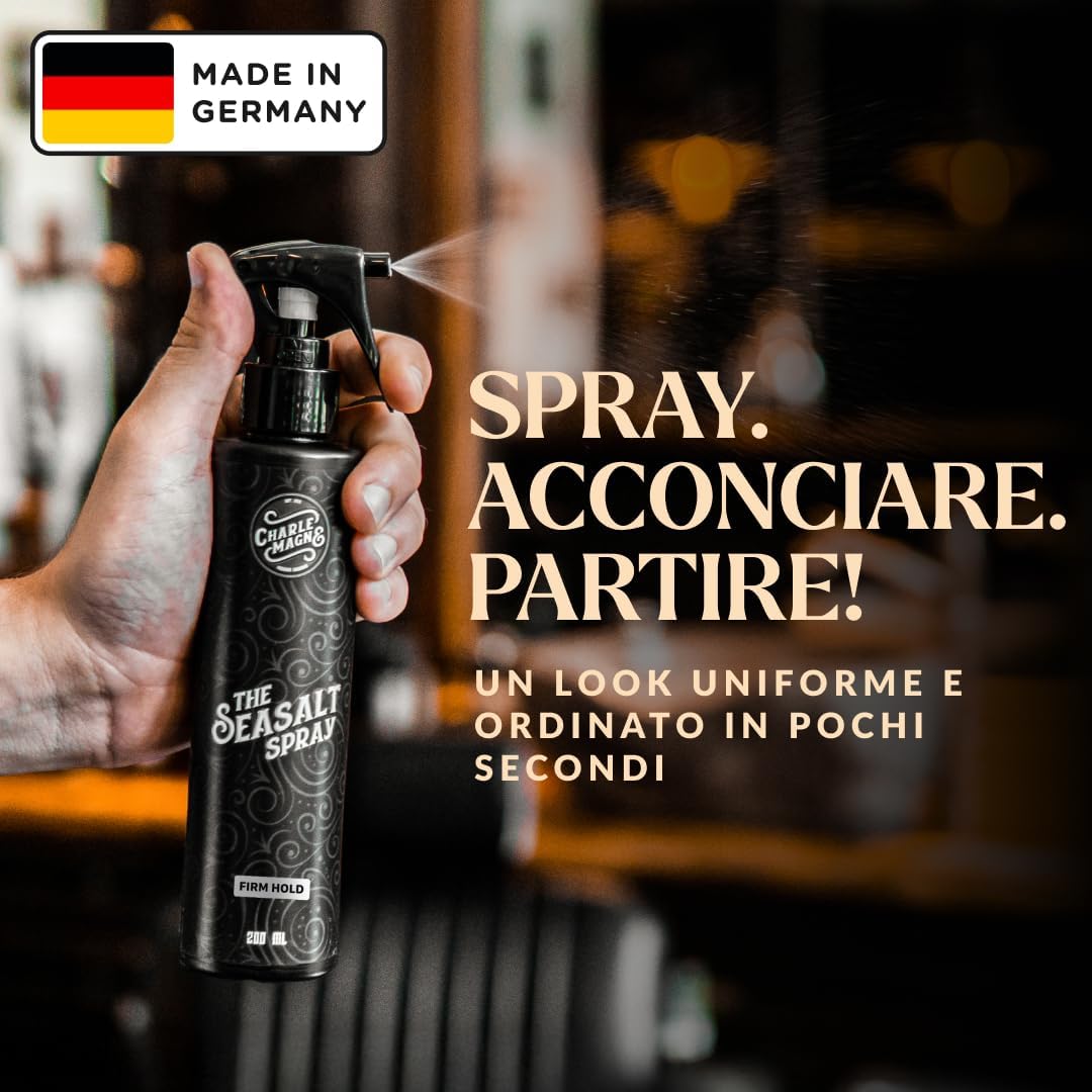 Charlemagne Sea Salt Spray - Hair Thickener - Pre-Styling Product - Salt Water Hair Spray - More Texture, More Volume - 200ml Firm Hold 200ml (Pack of 1)