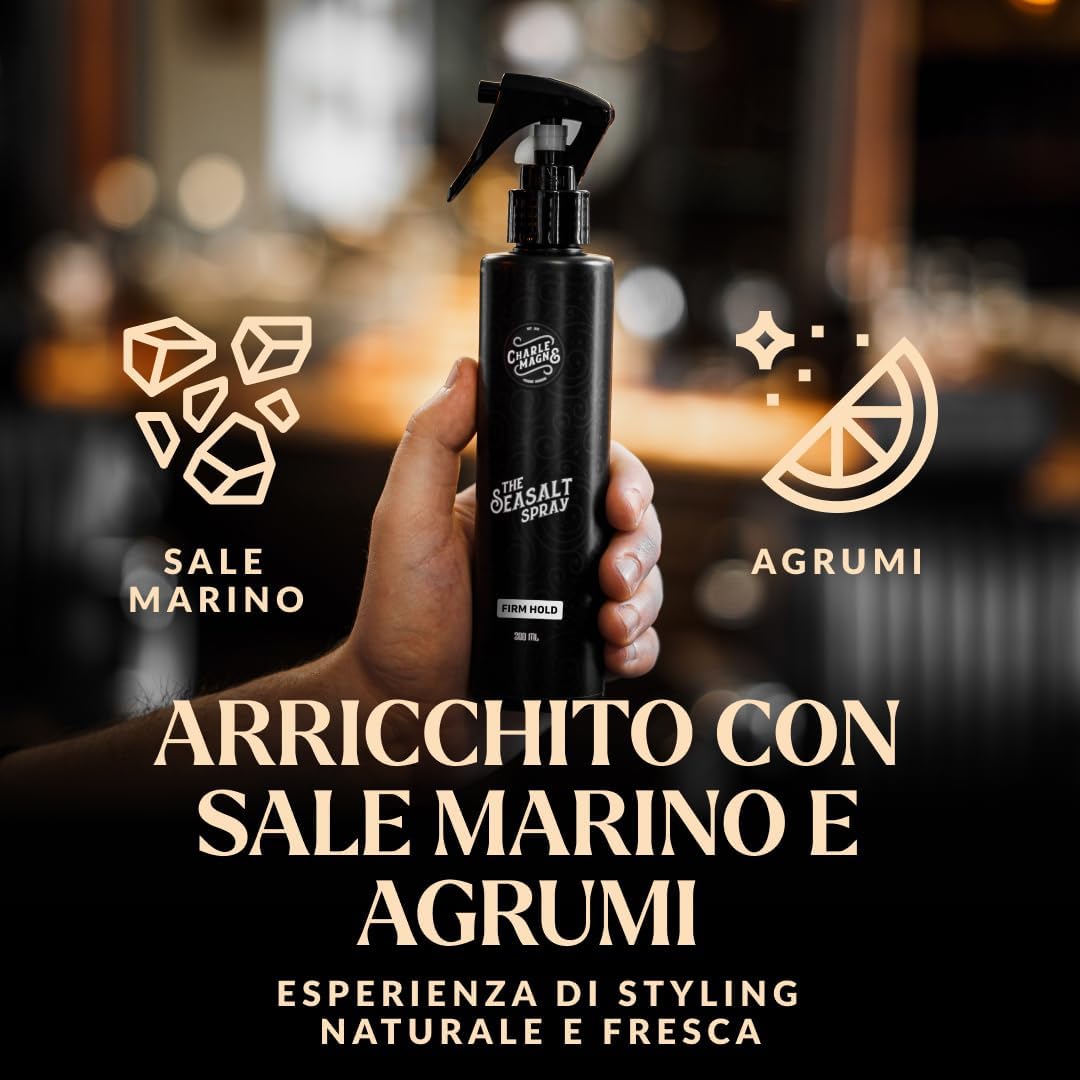 Charlemagne Sea Salt Spray - Hair Thickener - Pre-Styling Product - Salt Water Hair Spray - More Texture, More Volume - 200ml Firm Hold 200ml (Pack of 1)