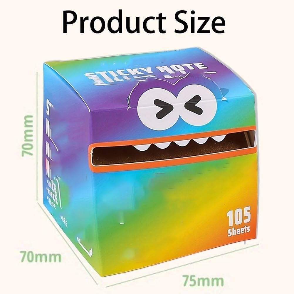 Cute Monster Pattern Sticky Note 105 Sheets/Roll, Creative Multi Purpose Sticky Note, Notepads Stationery, Small to Do List, Office School Tab Supplies (10 pcs)
