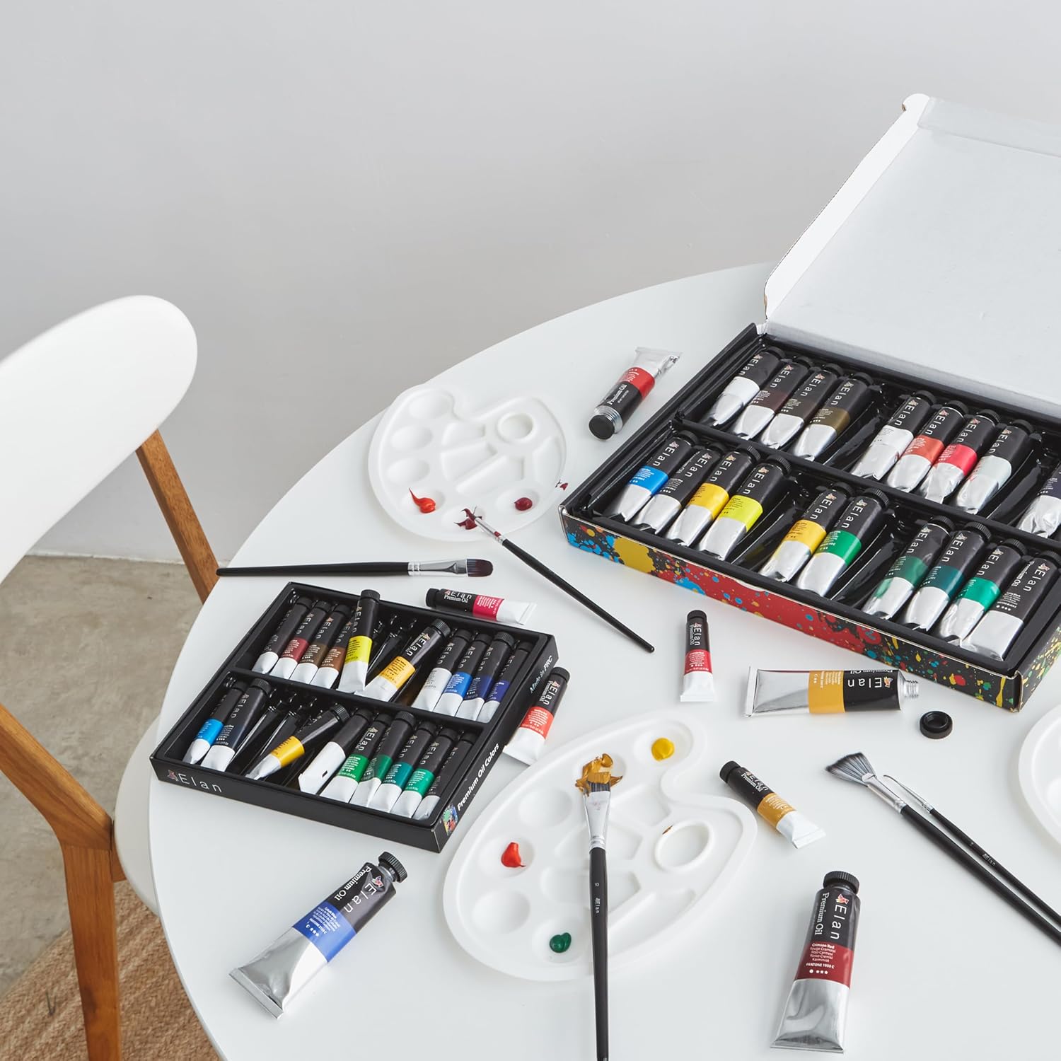 Elan Professional Oil Color Set for Painting, 24 Tubes of 50 ml, Oil Color Set for Painting on Canvas Oil 50 ml (Pack of 24)