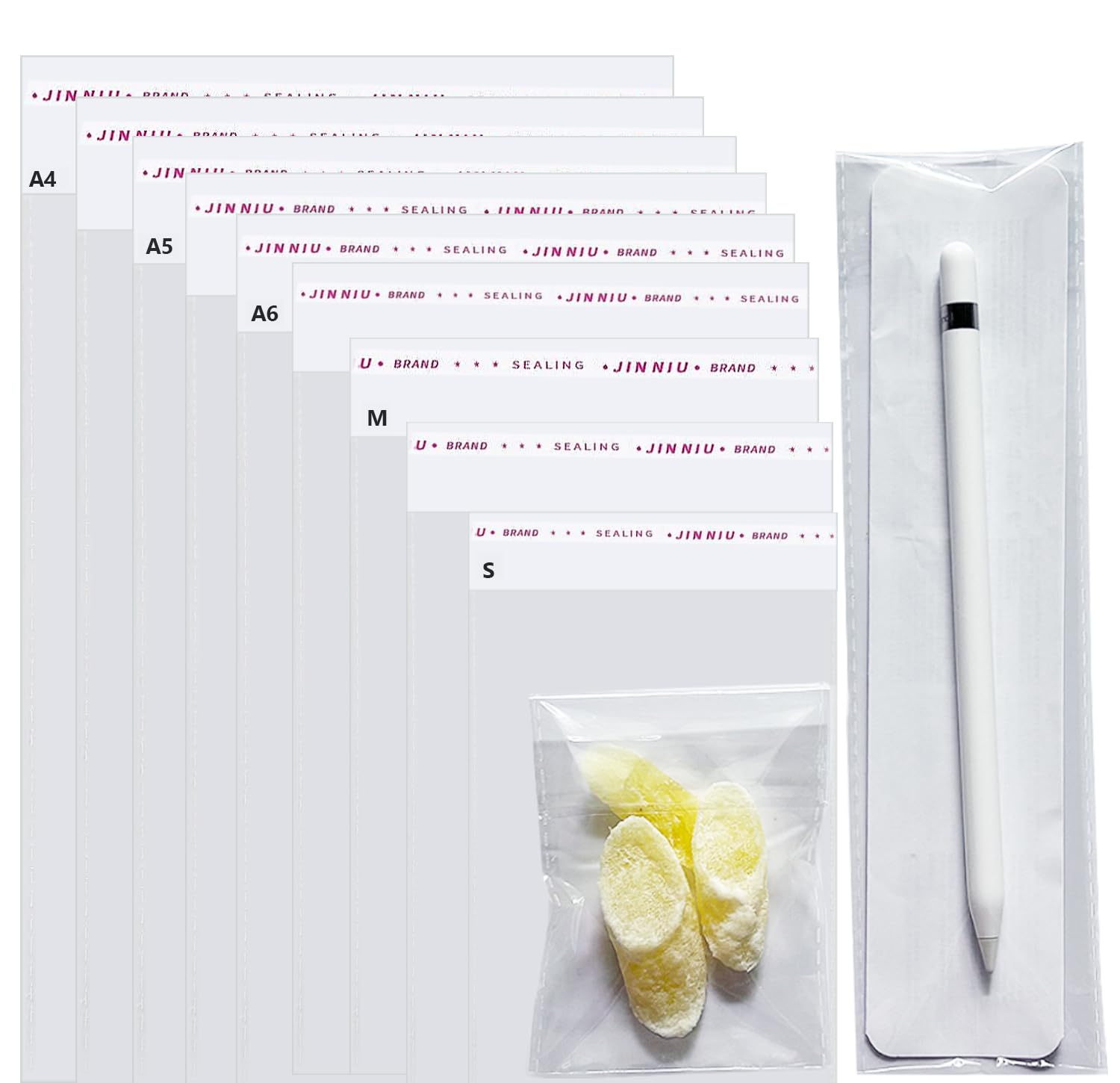 Flimflim Transparent Confetti Sachets Cellophane Bags, 16x23cm 100pcs, for A5 format 16*23cm fit A5