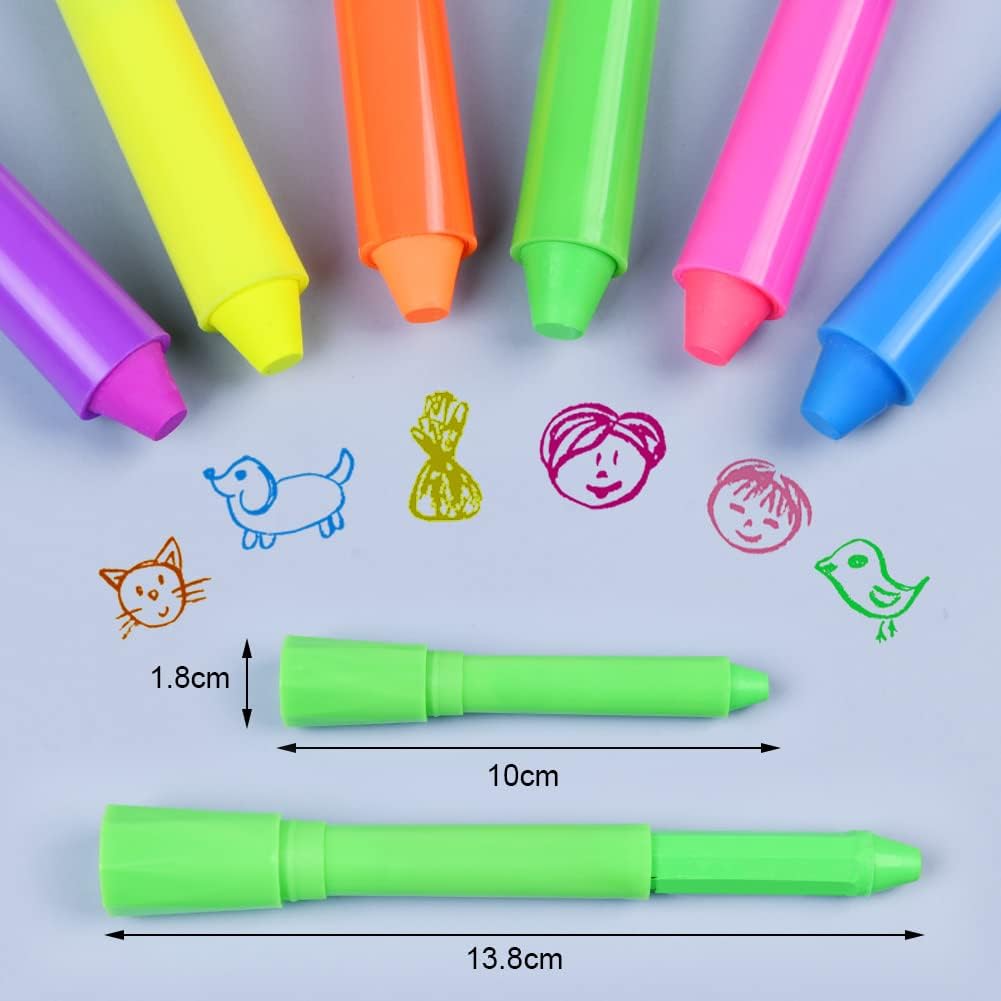 Fluorescent Makeup Pencils for Face and Body, 6 Colors Washable UV Colorful Fluorescent Neon Kit, Safe and Non-Toxic Body Paint for Multiple Birthday, Cosplay, Halloween and Christmas Parties