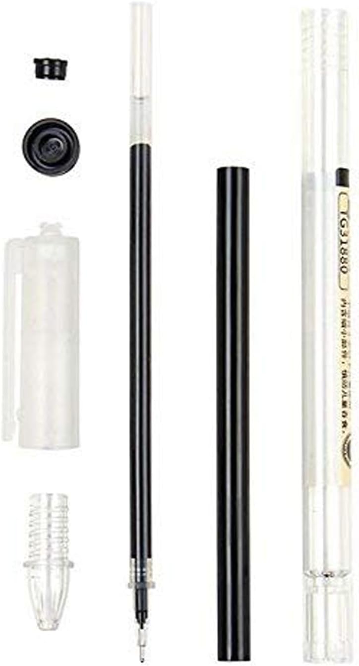 Gel Ink Ballpoint Pen, Japanese Style Liquid Ink, Quick Drying, 0.35mm Ultra Fine Tip, for Office School Stationery, 12 Piece Set, Black