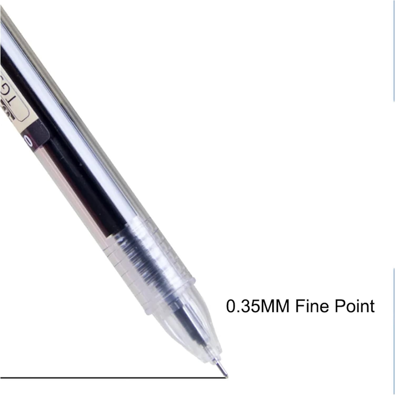 Gel Ink Ballpoint Pen, Japanese Style Liquid Ink, Quick Drying, 0.35mm Ultra Fine Tip, for Office School Stationery, 12 Piece Set, Black