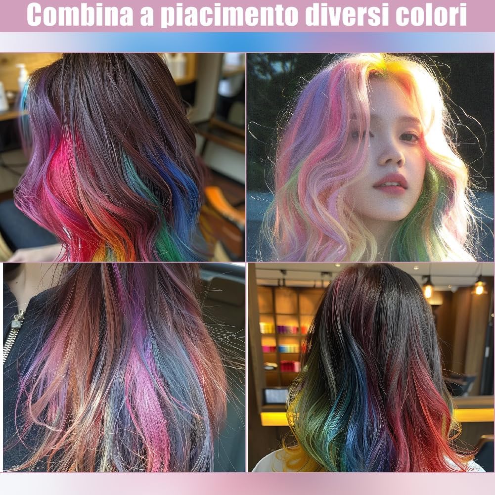 Hair Chalk, 12 Colors Temporary Hair Chalk Non-Toxic Washable, Hair Comb Chalk Colored Hair Chalk for Halloween Makeup, Party, Carnival, Christmas and DIY